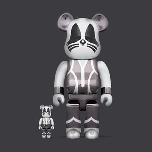 BEARBRICK 100% 400% KISS THE CATMAN CHROME