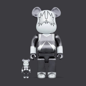 BEARBRICK 100% 400% KISS THE SPACEMAN CHROME