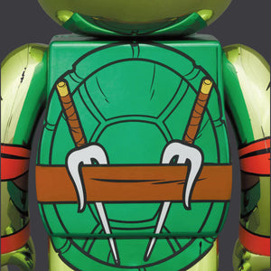 BEARBRICK 100% 400% TMNT RAPHAEL CHROME