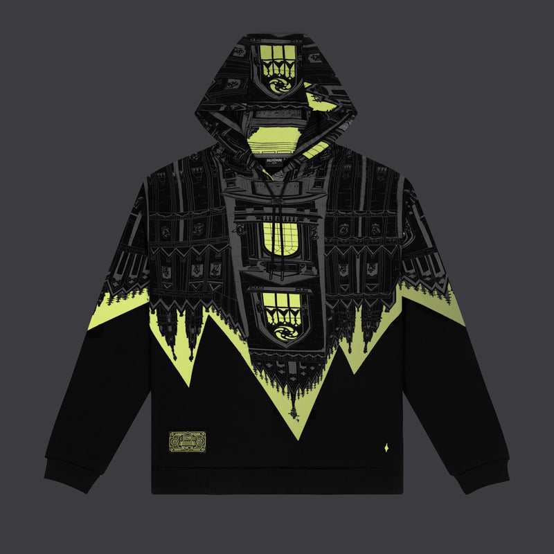 BENCH Duomo Over Hoodie Black/Lime