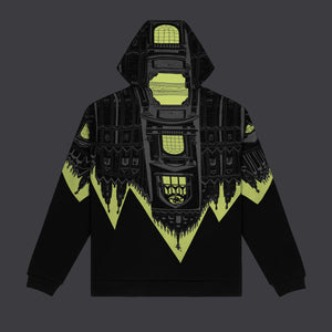 BENCH Duomo Over Hoodie Black/Lime