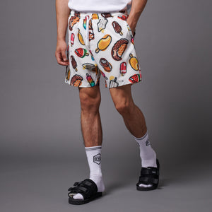 MAMBO Pattern Mix Swimshorts White