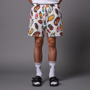 MAMBO Pattern Mix Swimshorts White