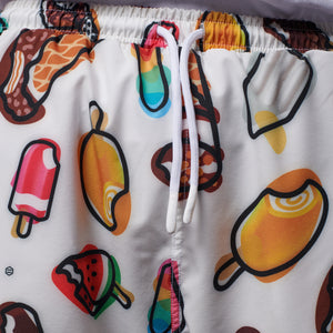 MAMBO Pattern Mix Swimshorts White