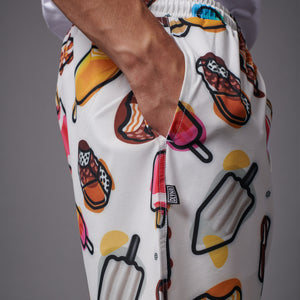 MAMBO Pattern Mix Swimshorts White
