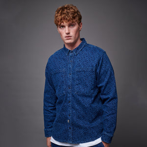 Monogram Laser Shirt Raw Blue Indigo