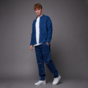 Monogram Laser Shirt Raw Blue Indigo