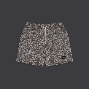 Blur King pattern swimshorts beige