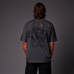 Cerberus Over Kimono Tee Grey