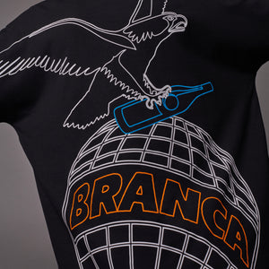 Outline Eagle Over Kimono Tee Black