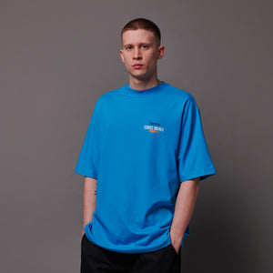 Outline Eagle Over Kimono Tee Pool Blue