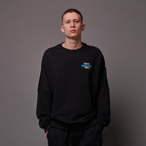Outline Eagle Crewneck Black