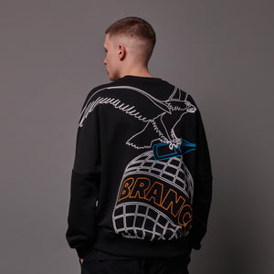 Outline Eagle Crewneck Black