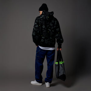 Yokai Pattern Hoodie Black