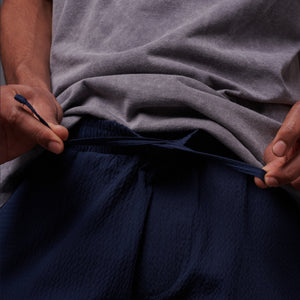 Seersucker Jogger Shorts Blue