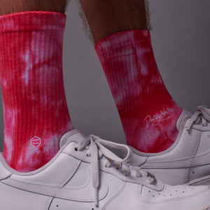 Acid Wash Socks Raspberry