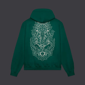 Ganesha Outline Hoodie Teal