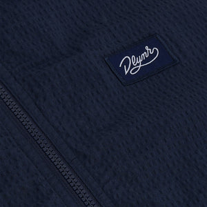 Seersucker Full-zip Sweatshirt Blue