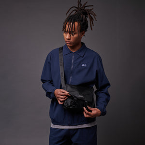 Seersucker Full-zip Sweatshirt Blue