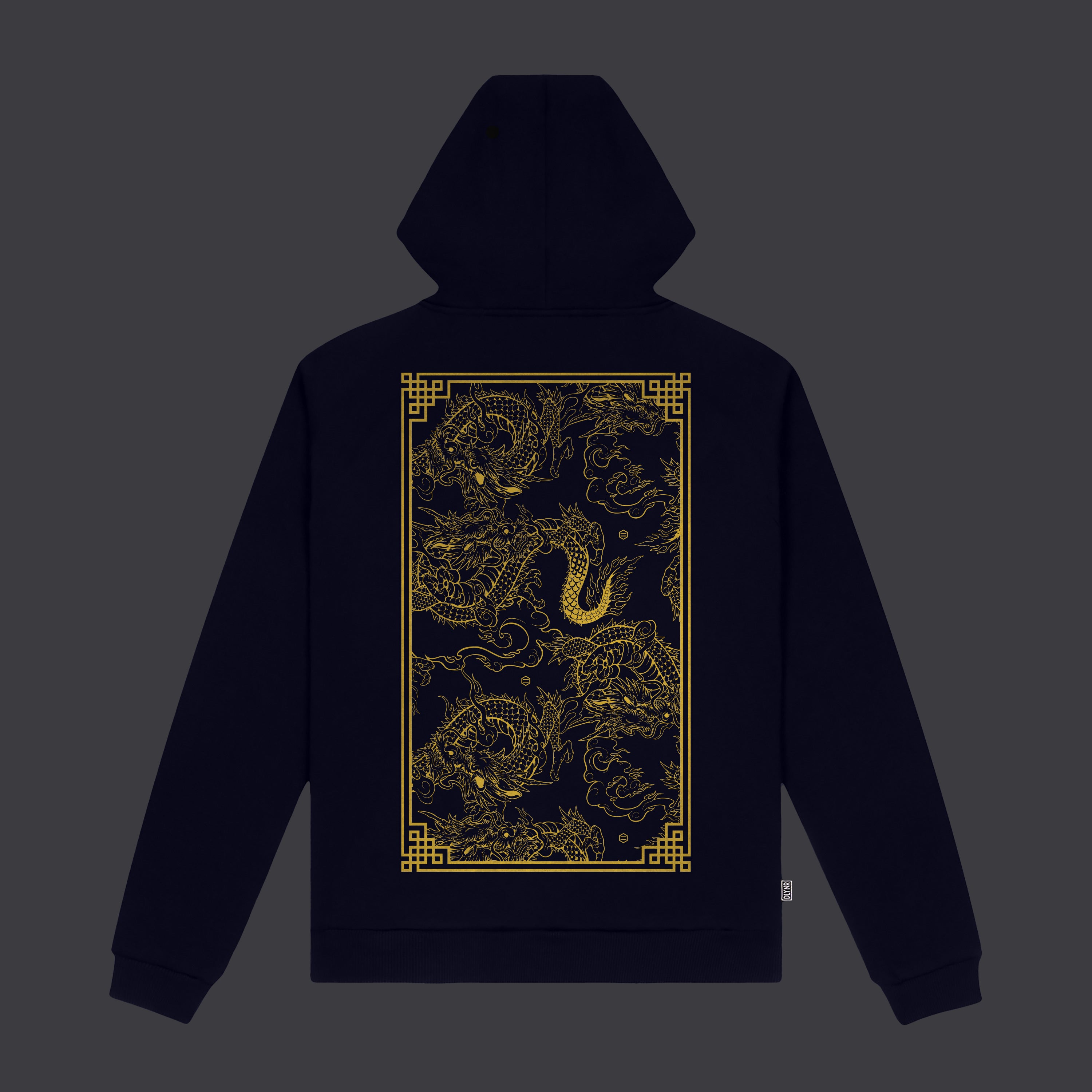 Chinese Dragon Hoodie Navy