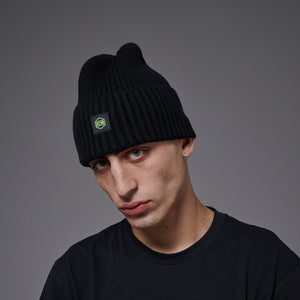 Logo Label Beanie Black/Yellow