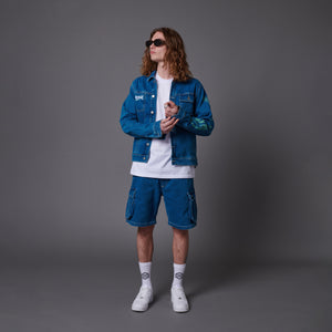 DLYNR Cyber Letters Denim Jacket Indigo
