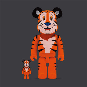 BEARBRICK 100% 400% KELLOGG'S TONY THE TIGER FLOCKED