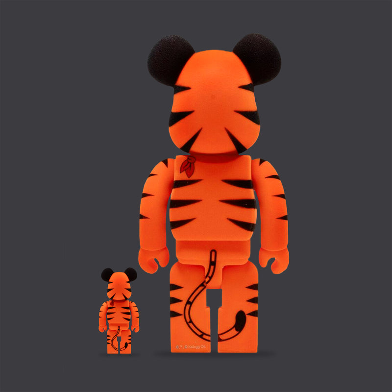 BEARBRICK 100% 400% KELLOGG'S TONY THE TIGER FLOCKED