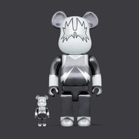 BEARBRICK 100% 400% KISS THE SPACEMAN CHROME