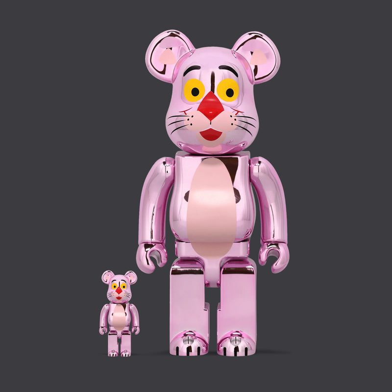 BEARBRICK 400% THE PINK PANTHER CHROME 2-PACK
