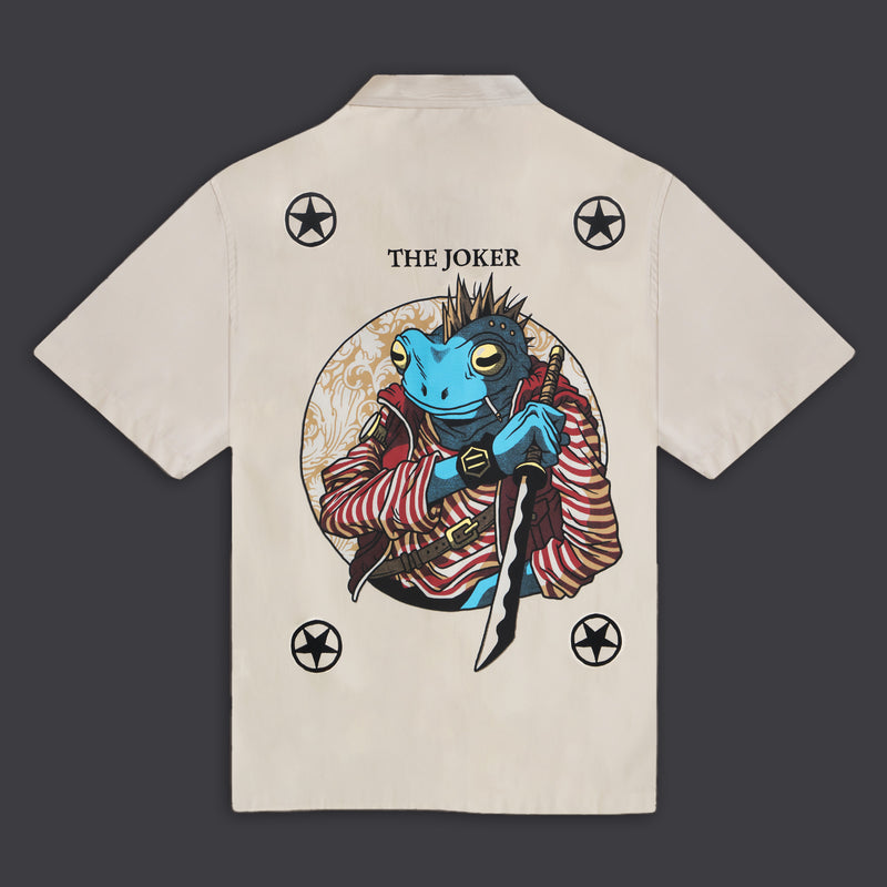 Joker NFT Bowling Shirt Beige Moonbeam