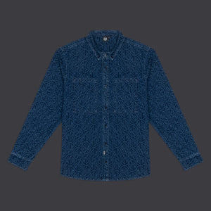 Monogram Laser Shirt Raw Blue Indigo