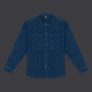 Monogram Laser Shirt Raw Blue Indigo