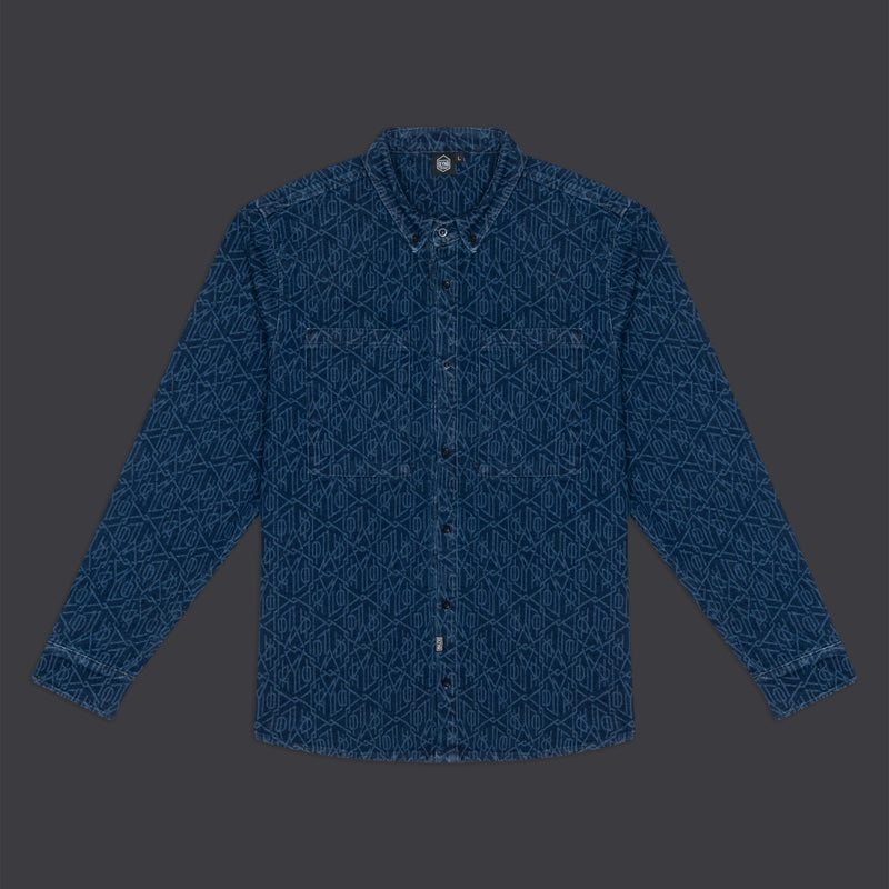Monogram Laser Shirt Raw Blue Indigo