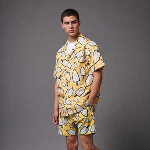 MAMBO Pattern al Limone Bowling Shirt