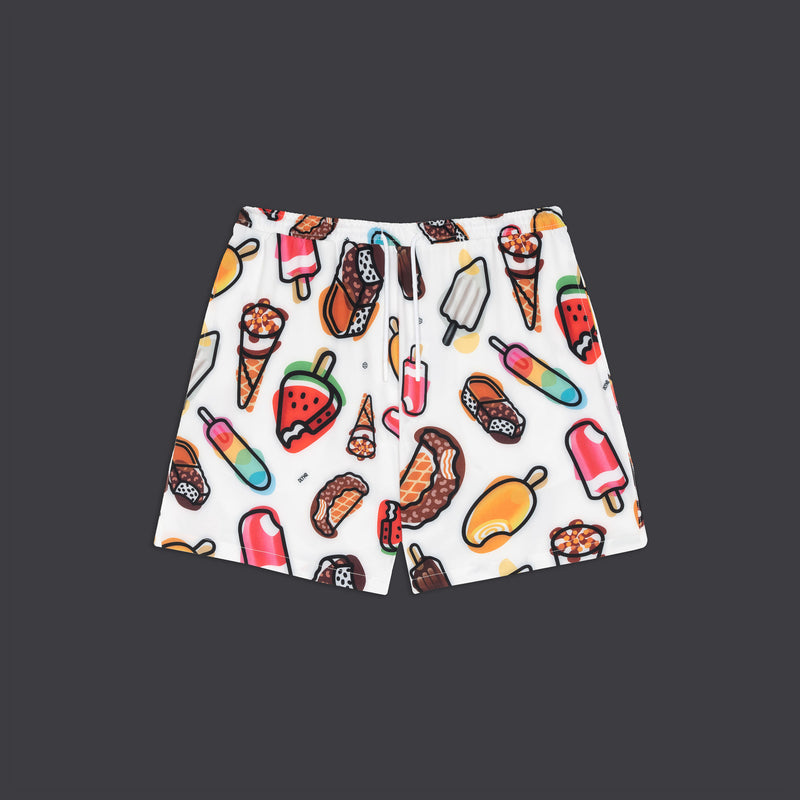 MAMBO Pattern Mix Swimshorts White