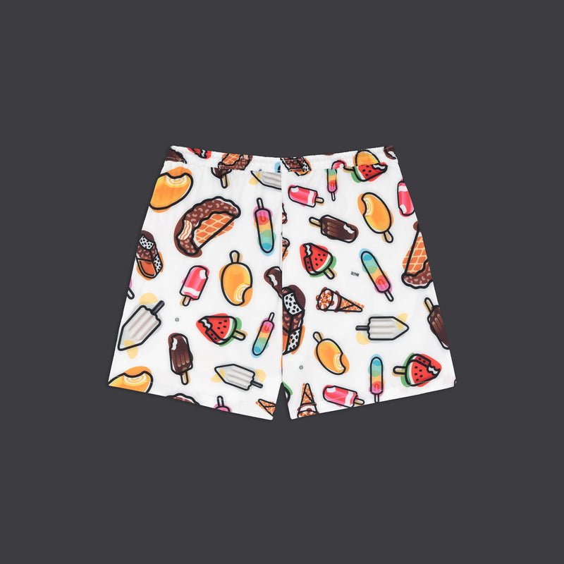 MAMBO Pattern Mix Swimshorts White