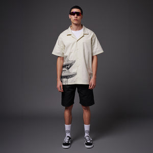 BENCH Tokyo Bowling Shirt Beige / Black