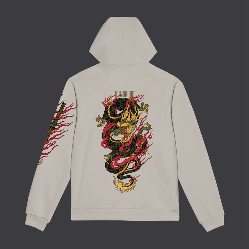 Ryu Dragon Hoodie Beige