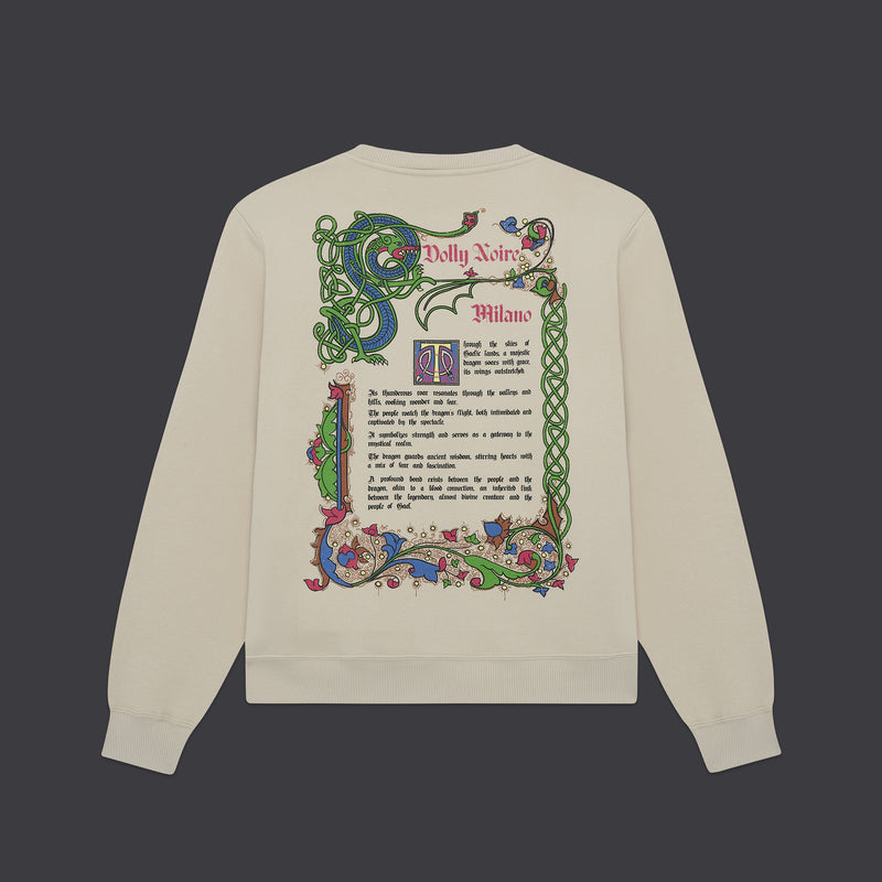 Dragon Scroll Crewneck Beige