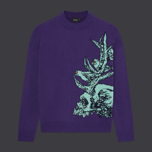Druid Skull Sweater Purple Dust
