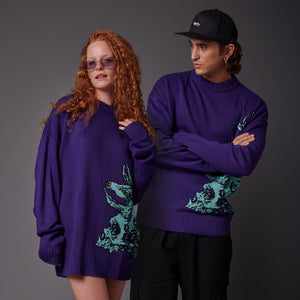 Druid Skull Sweater Purple Dust