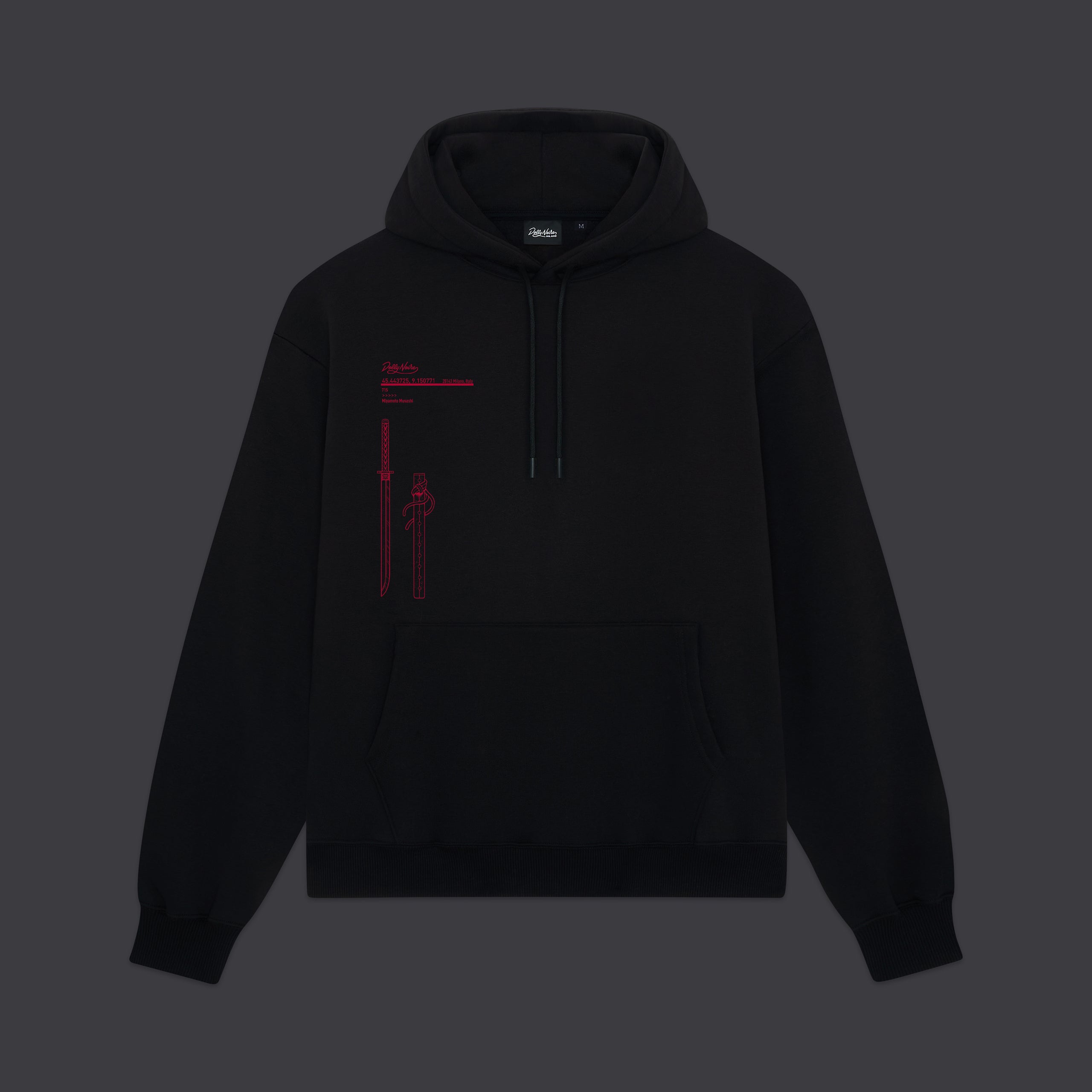 Miyamoto Musashi Outline Hoodie Black