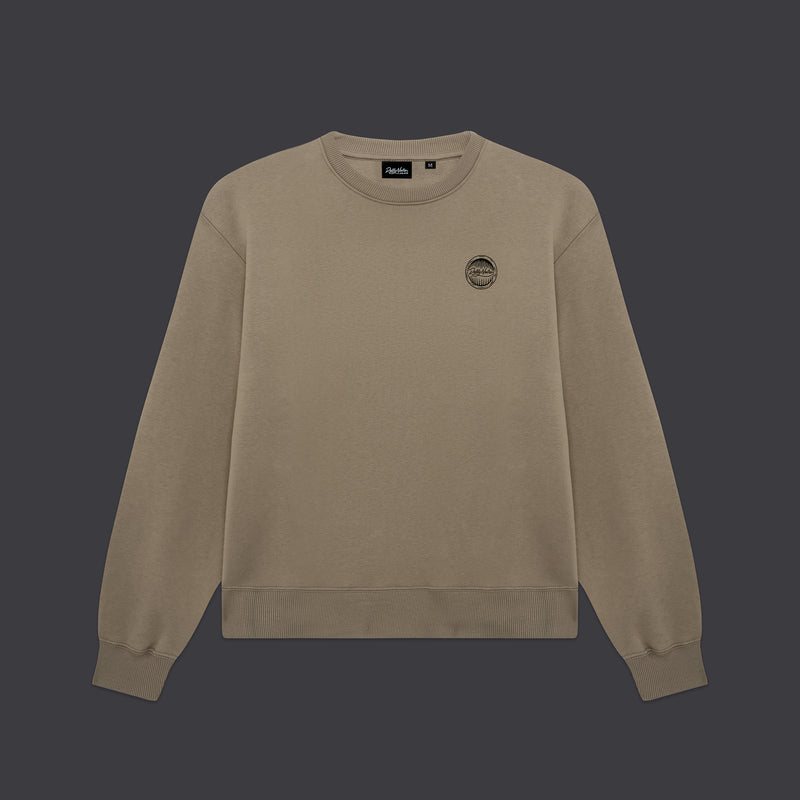 Three Ravens Crewneck Stone Brown