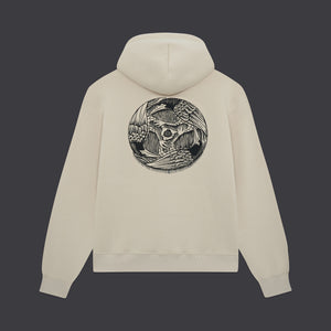 Three Ravens Hoodie Beige
