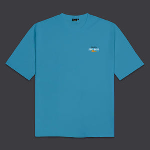 Outline Eagle Over Kimono Tee Pool Blue