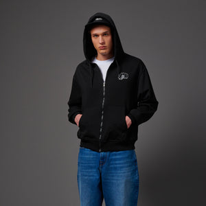 Ring Zip Hoodie Black