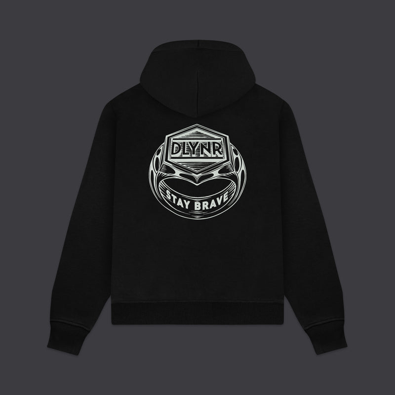Ring Zip Hoodie Black