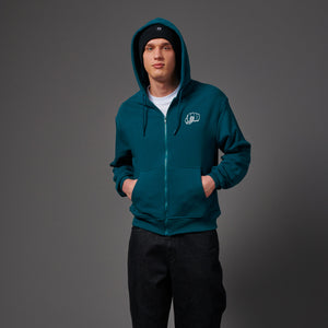 Ring Zip Hoodie Teal