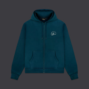 Ring Zip Hoodie Teal